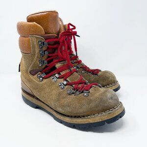 Vintage Trax Brown Suede & Leather High Top Mountaineer Boots Men's 10 Lace Up